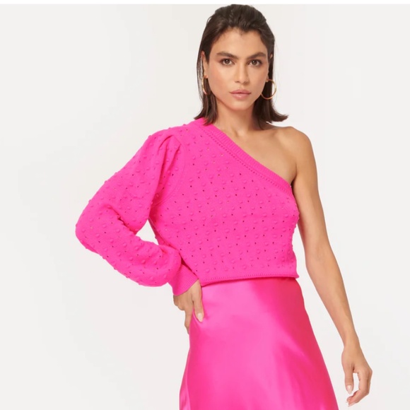Cami NYC Lau Sweater in Neon Pink Merino Wool Small - Picture 4 of 16